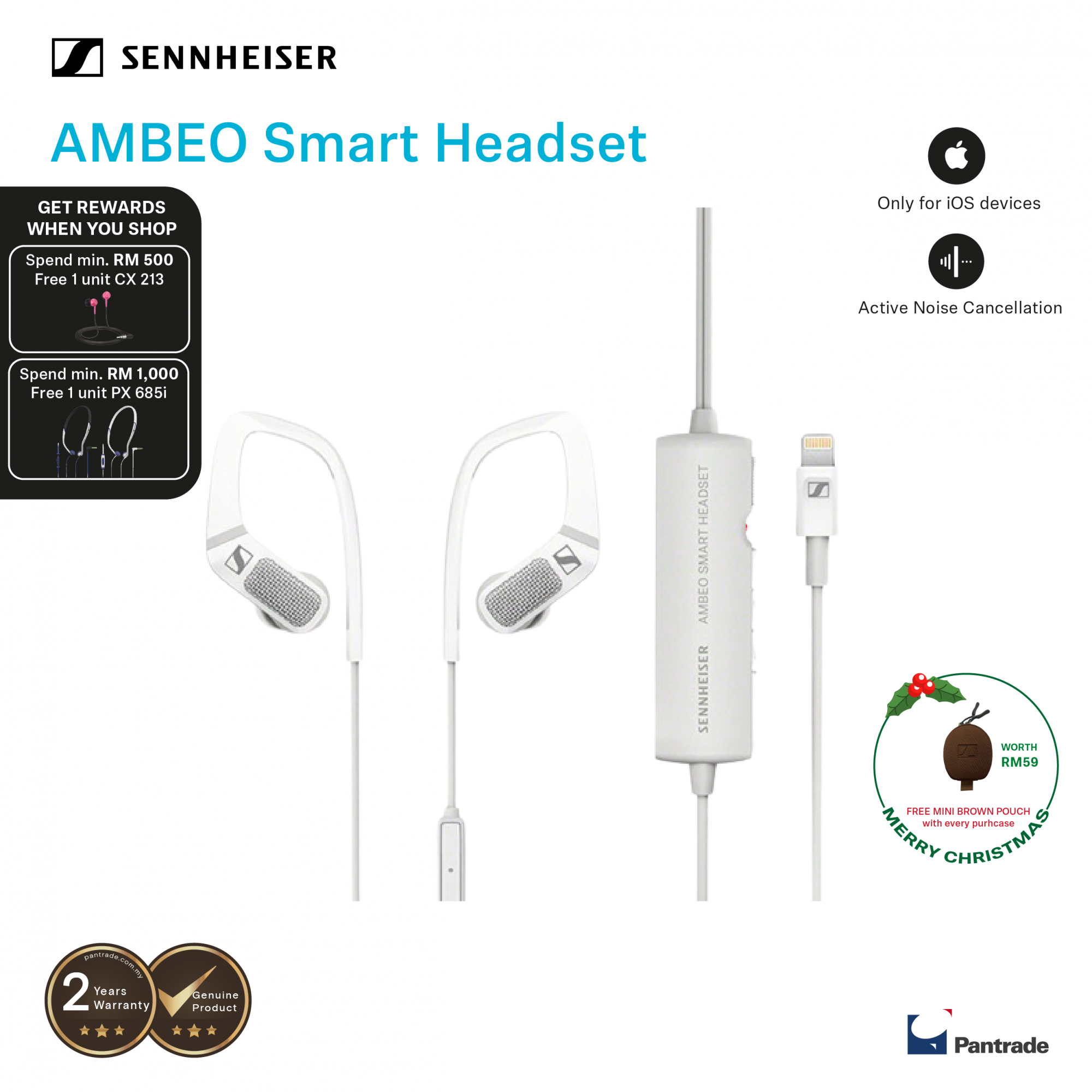 Sennheiser AMBEO Smart Headset Mobile Binaural Recording Headset