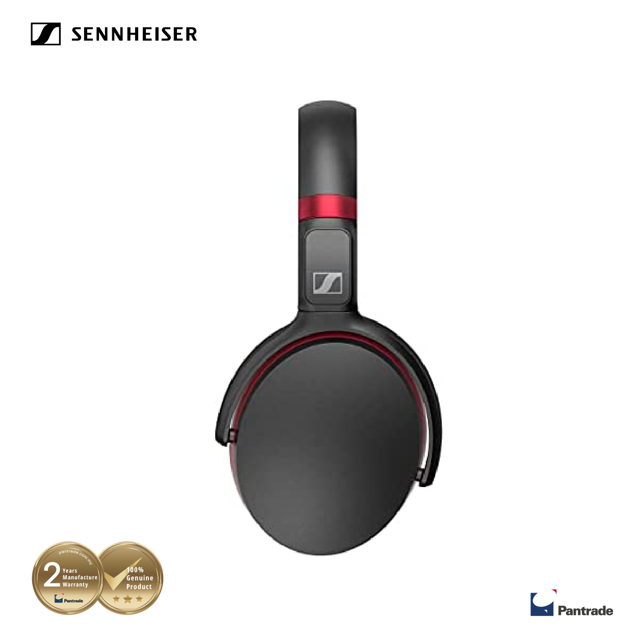 Sennheiser HD 458BT overEar Wireless Noise Cancelling Headphones (Black/Red)