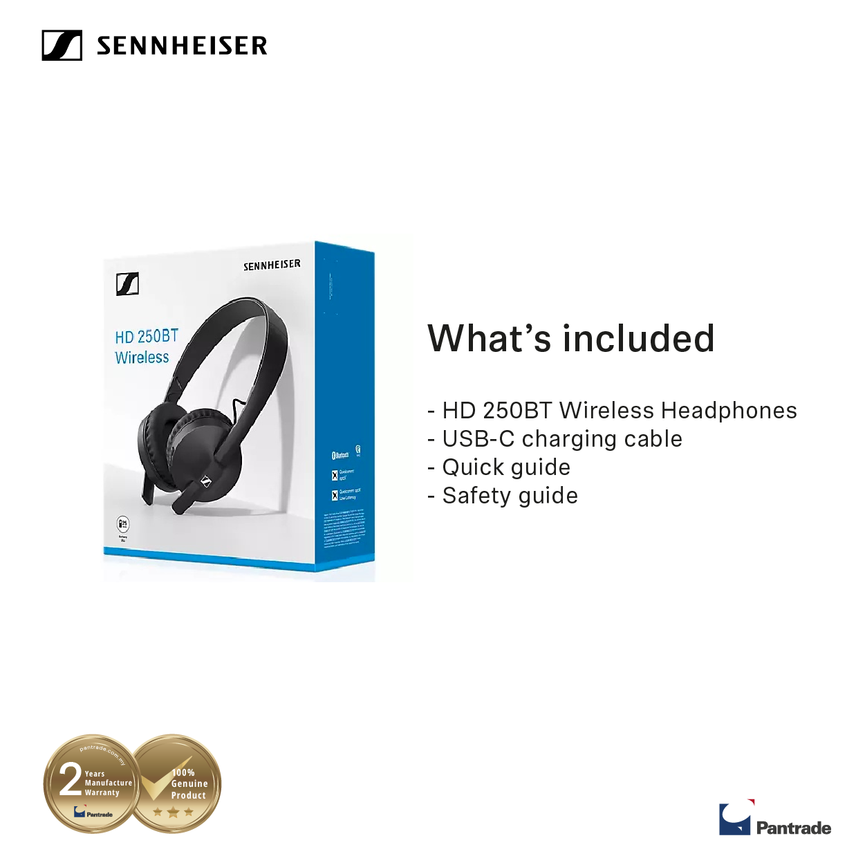Sennheiser HD 250BT On Ear Wireless Headphone