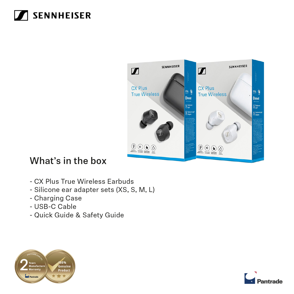 Sennheiser CX Plus True Wireless Active Noise Cancellation Earbuds
