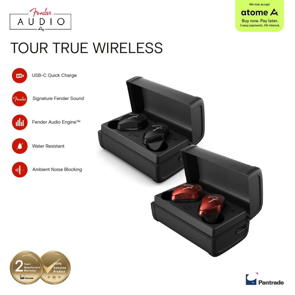 FENDER TOUR True Wireless Earbuds
